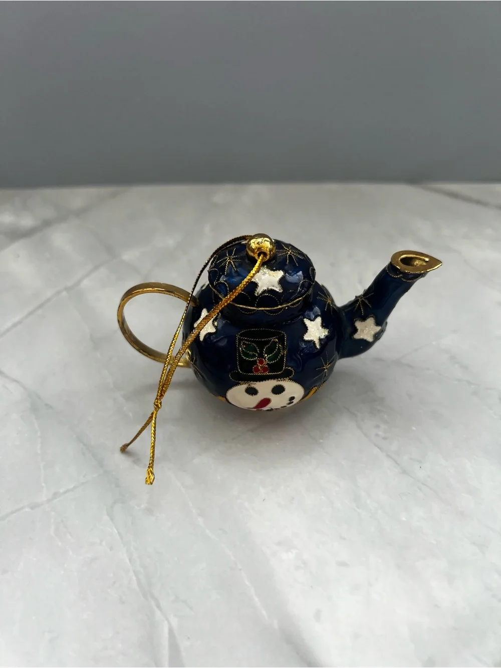 Snowman Teapot Christmas Tree Ornament